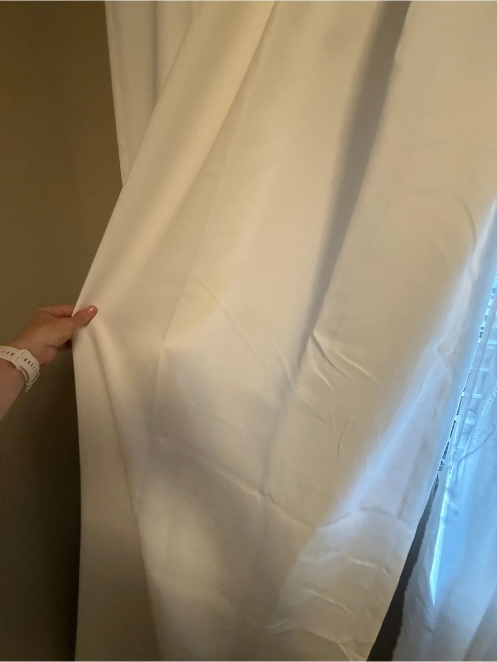 Elegant White Curtains Set- full wall worth, solid sheer and accented 12 panels